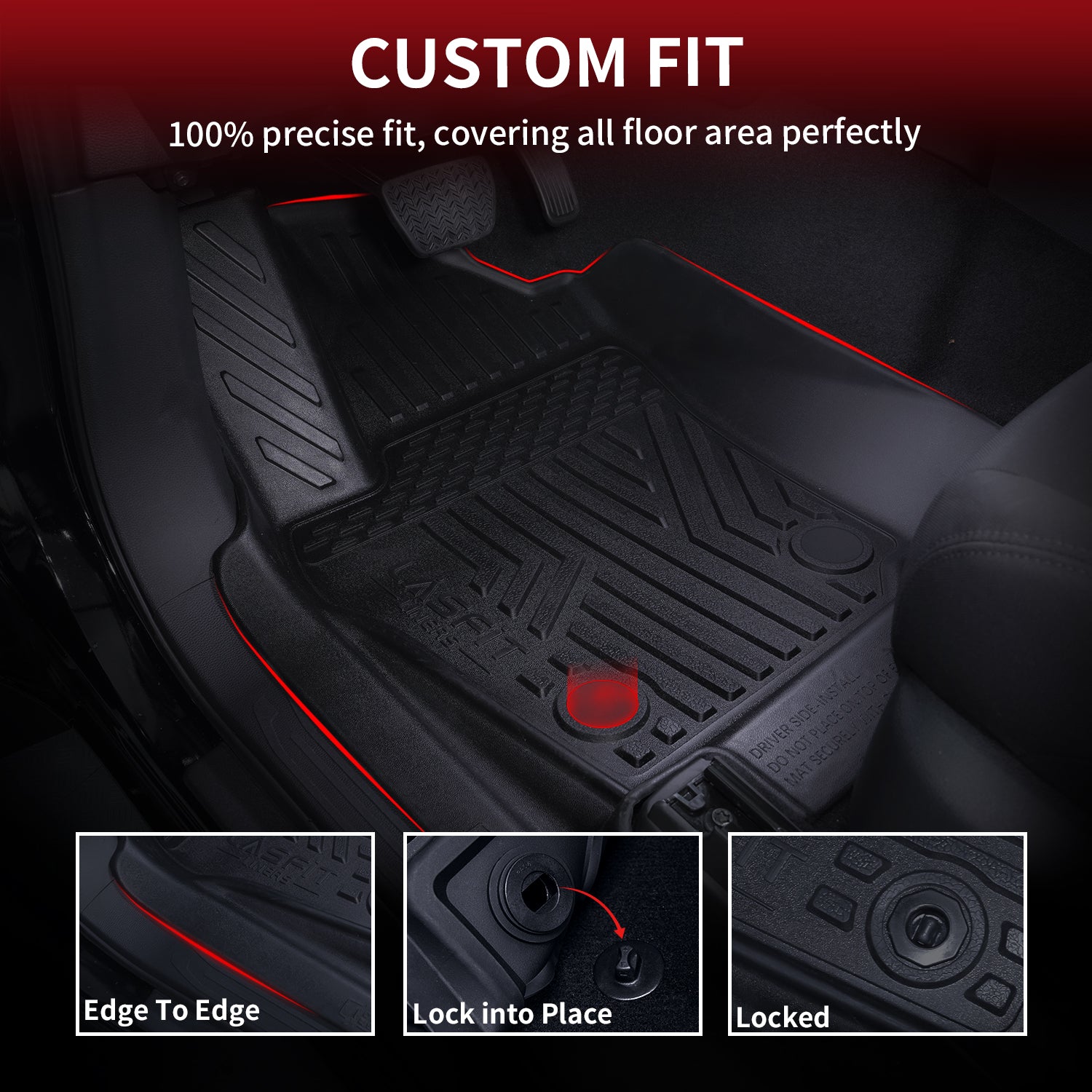 Fit for 2024-2026 Toyota Tacoma All-Weather Floor Mats, Fit Double Cab Only - Image 4