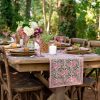 Bohemian Floral Moss & Mauve Table Runner