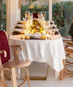 India Hicks Home Canasta Crewel White on White Tablecloth