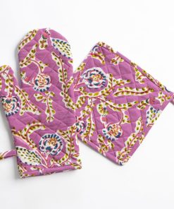 Climbing Dahlia Lilac Oven Mitt Set