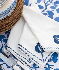 Pomegranate Crewel Blue Napkin | Set of 4