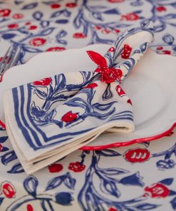 Emma Red & Blue Napkin | Set of 4