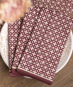 India Hicks Home Full Deck Bordeaux Napkin | Set of 4
