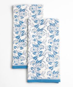 Gardenia Vine Azure Tea Towels