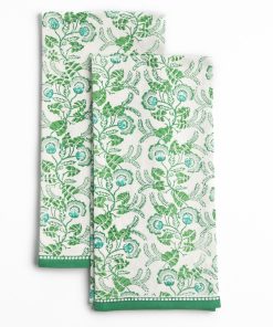 Gardenia Vine Emerald Tea Towels