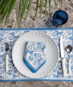 Gardenia Vine Azure Placemat | Set of 4