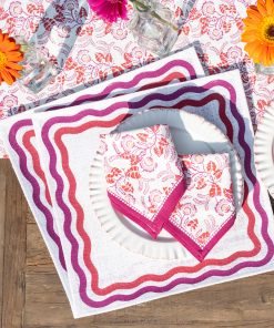 Pink Square Wave Placemat | Set of 4