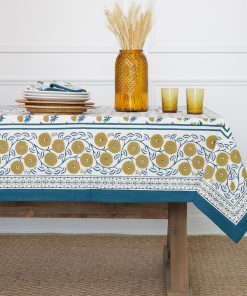 Gaya Teal & Marigold Tablecloth