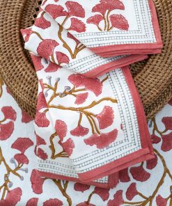 Ginkgo Coral Napkin | Set of 4
