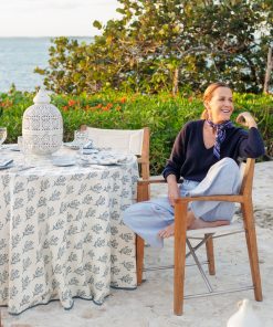 India Hicks Home Thistle Dusty Sky Tablecloth