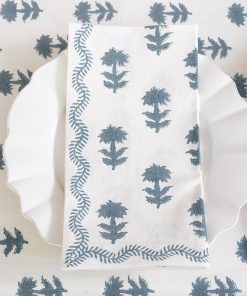 India Hicks Home Winter Flower Dusty Sky Napkin | Set of 4