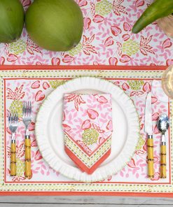 Pineapple Party Pink & Green Placemat | Set of 4