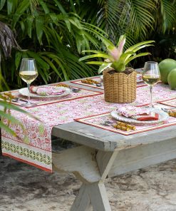 Pineapple Party Pink & Green Table Runner