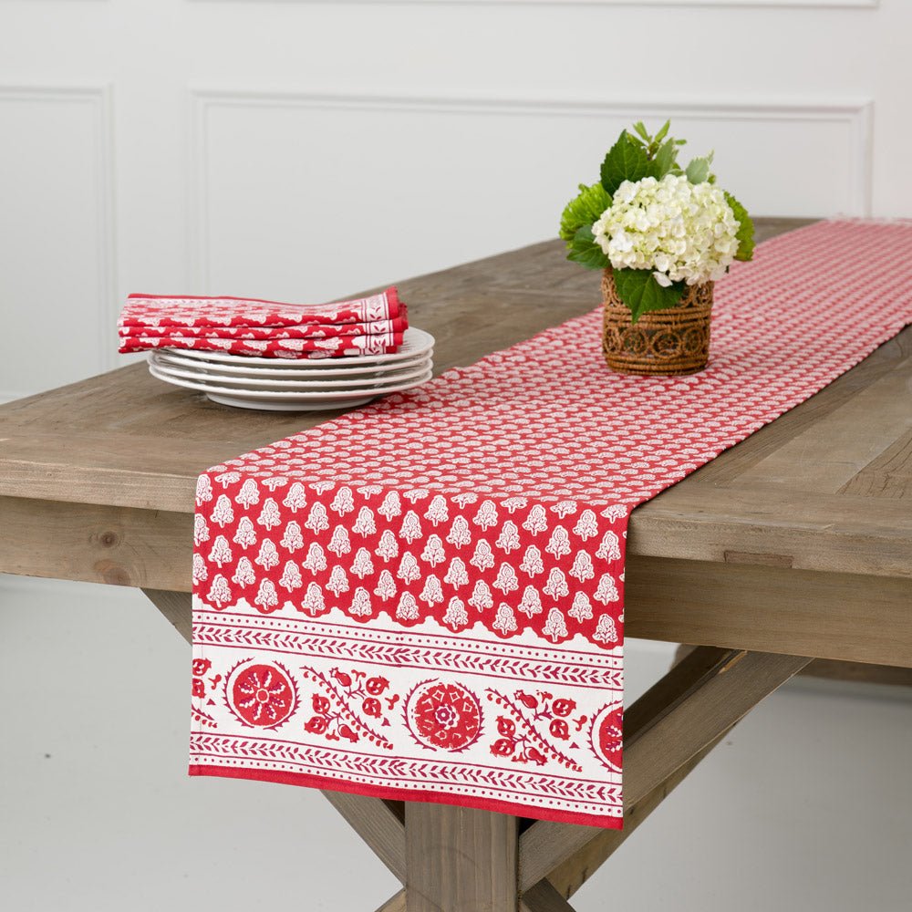 Pom Buti Red Table Runner - Image 2