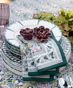 Pomegranate Garden Teal & Lilac Napkin | Set of 4