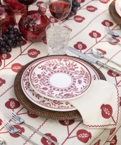Pomegranate Scroll Bordeaux Salad Plate Set of 2