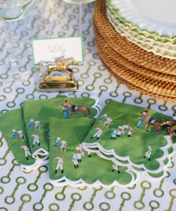 Paddock & Jockeys Embroidered Cocktail Napkins | Set of 4