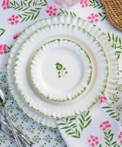 Ruffled Green Appetizer Plate | Set of 4