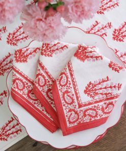 Sagar Red & Pink Napkin | Set of 4