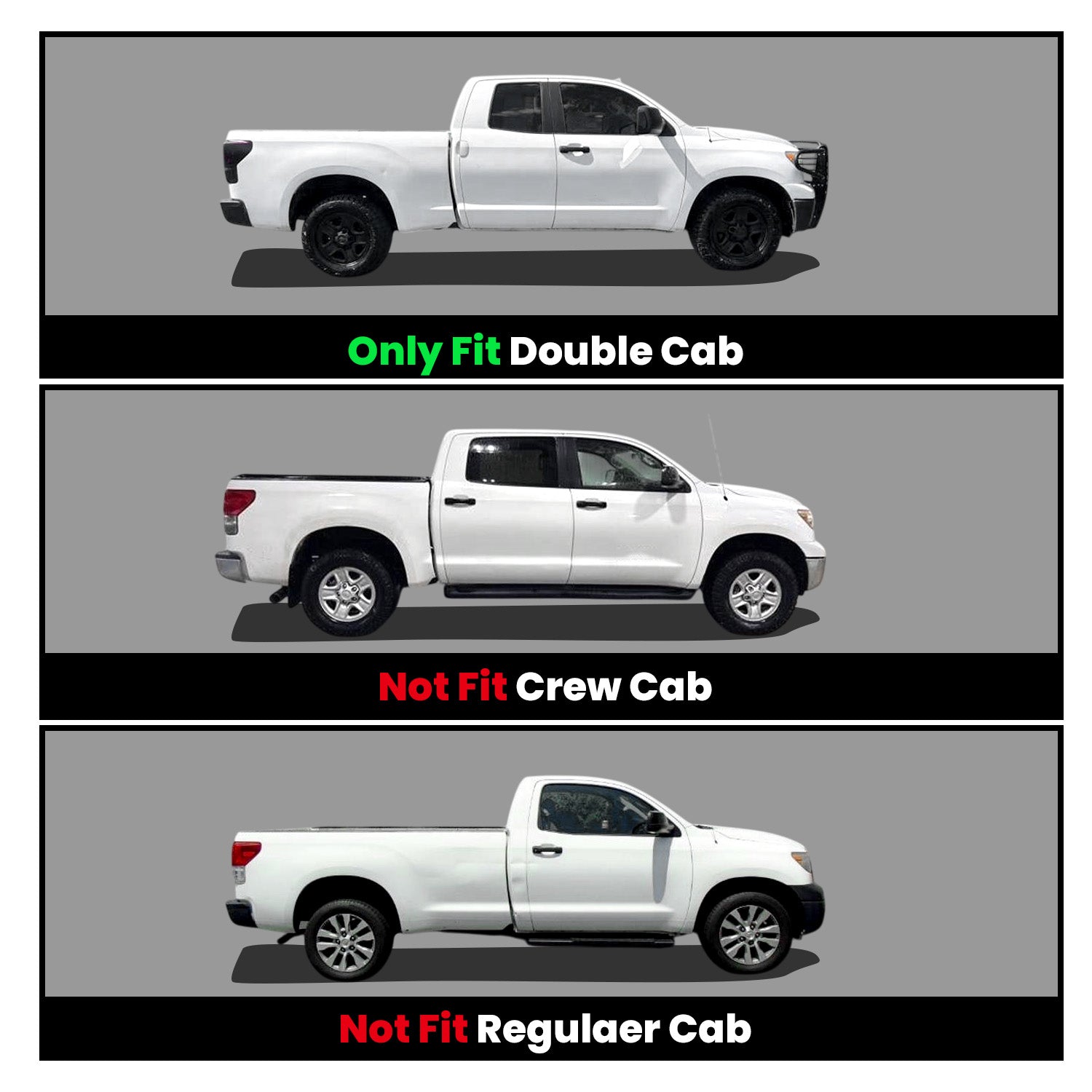 Fit for 2007-2011 Toyota Tundra Floor Mats, Fit Double Cab Only, Not Fit CrewMax or Regular Cab - Image 2