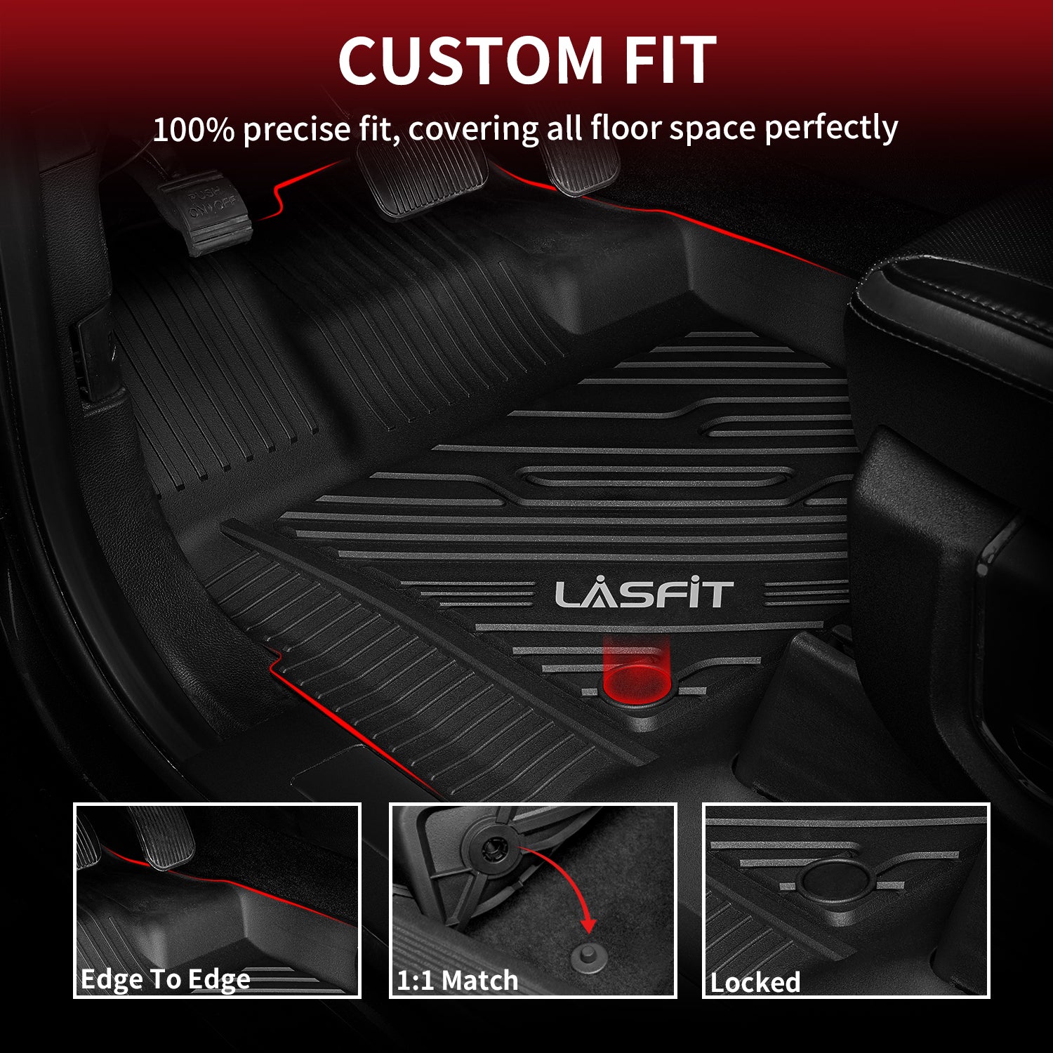 Fit for 2015-2026 Ford F-150 & 22-26 Lightning Models Floor Mats, Fit Carpet Floor & 1st Row Bucket Seat - Image 5