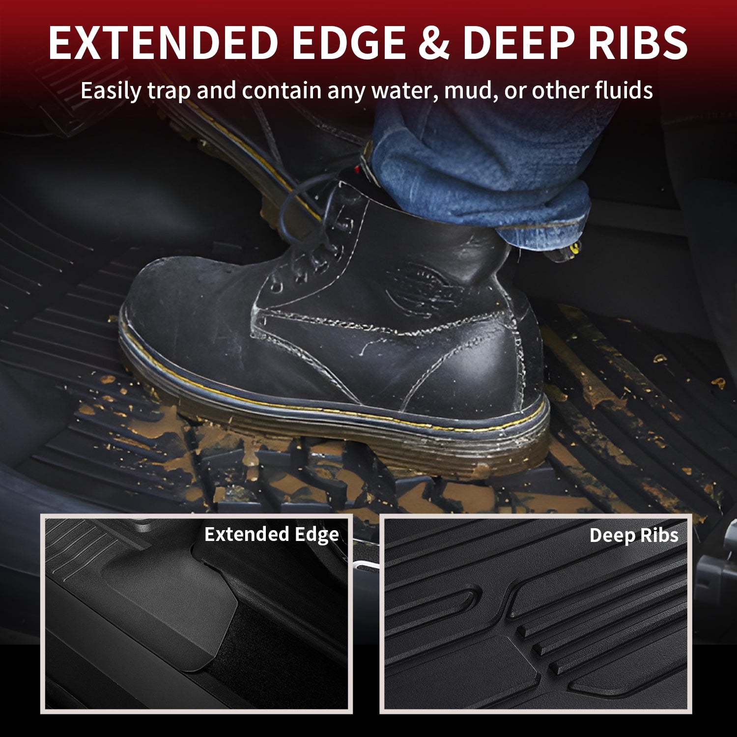 Fit for 2015-2026 Ford F-150 & 22-26 Lightning Models Floor Mats, Fit Carpet Floor & 1st Row Bucket Seat - Image 3