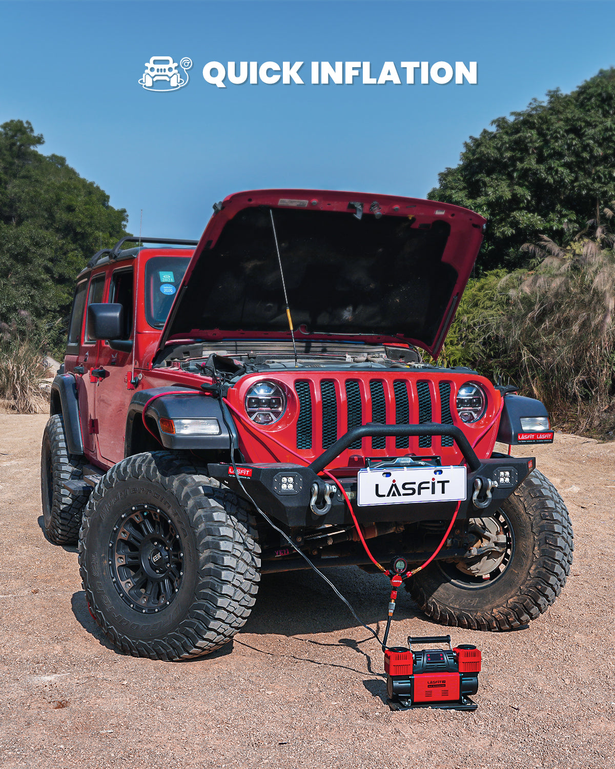 LASFIT H4 4-Tire Inflation/Deflation System – Rapid 4 Tire Air Up/Down, Universal Fit, Quick Connect Lock-On Air Chucks, Supports Up to 200" Wheelbase - Image 3