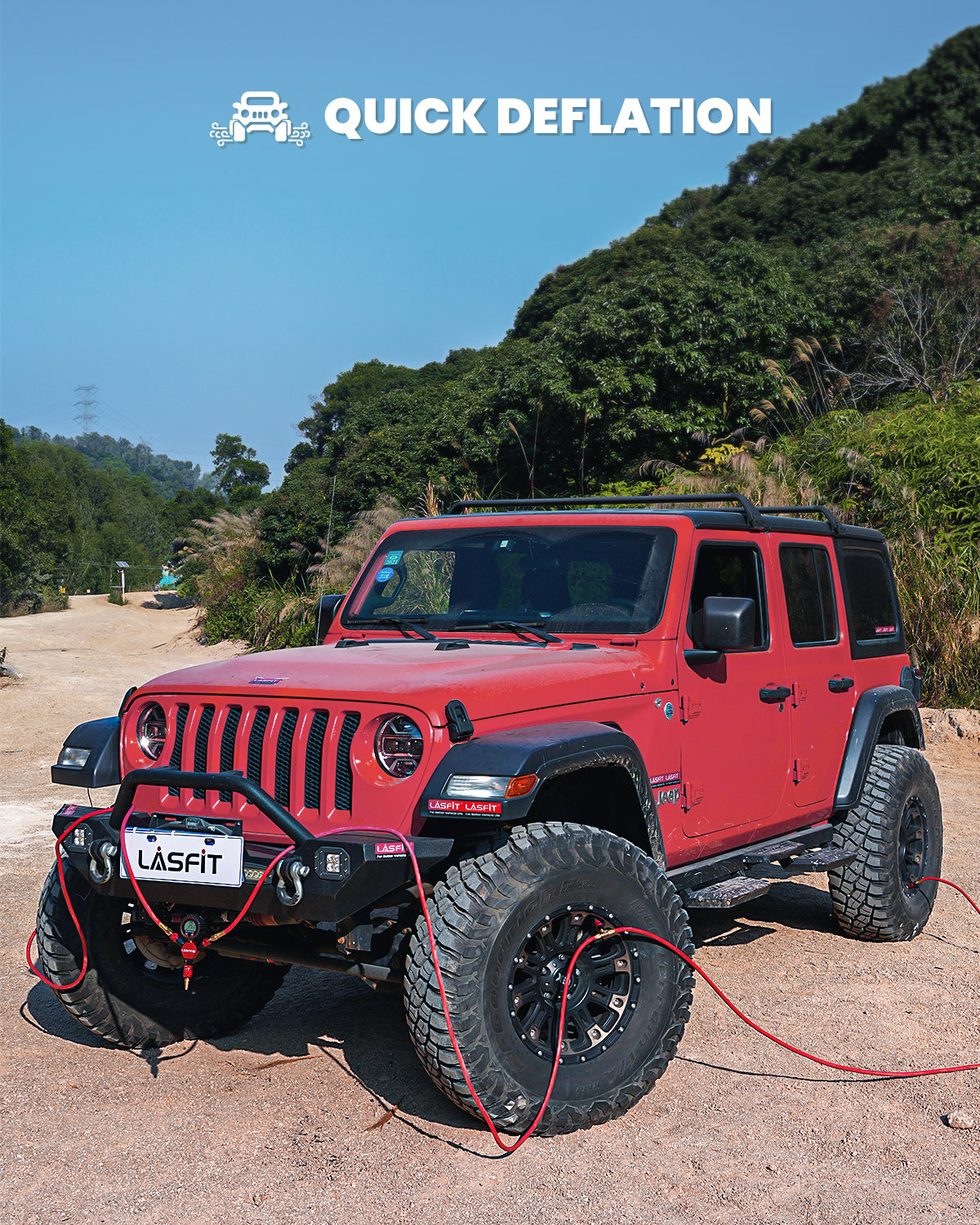 LASFIT H4 4-Tire Inflation/Deflation System – Rapid 4 Tire Air Up/Down, Universal Fit, Quick Connect Lock-On Air Chucks, Supports Up to 200" Wheelbase - Image 5